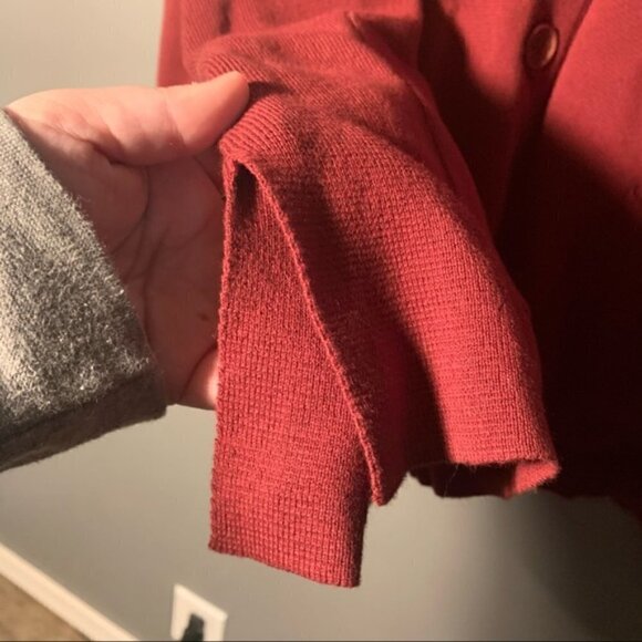 Michael Stars Milano V-Neck Dolman Cardigan Pinot Red - Picture 9 of 12